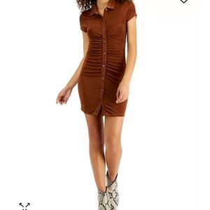 Rue 21 Collard Button Brown Dress